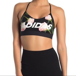 Adidas Originals Wip Floral Logo Mesh Sports Bra